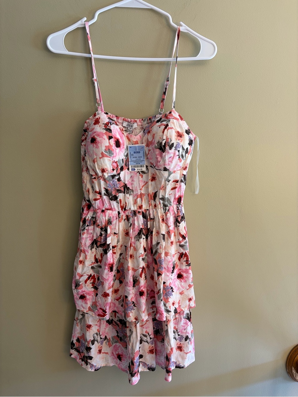 NWT Floral Spaghetti Strap Sundress in Pink and White